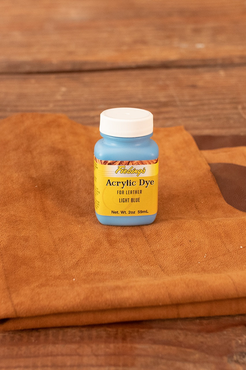 Fiebing's Acrylic Dye 59ml - Light Blue Leather Dye for Shoes, Bags & Accessories | Professional Leather Coloring Solution for DIY Crafts & Repair