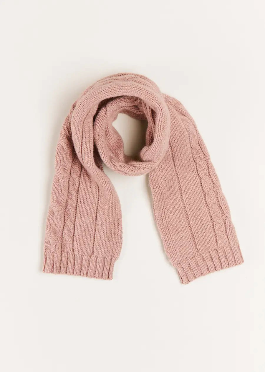 Soft Cable Knit Scarf for Women - Warm Winter Fashion Accessory in Light Pink | Perfect for Cold Weather, Office Wear & Holiday Outfits