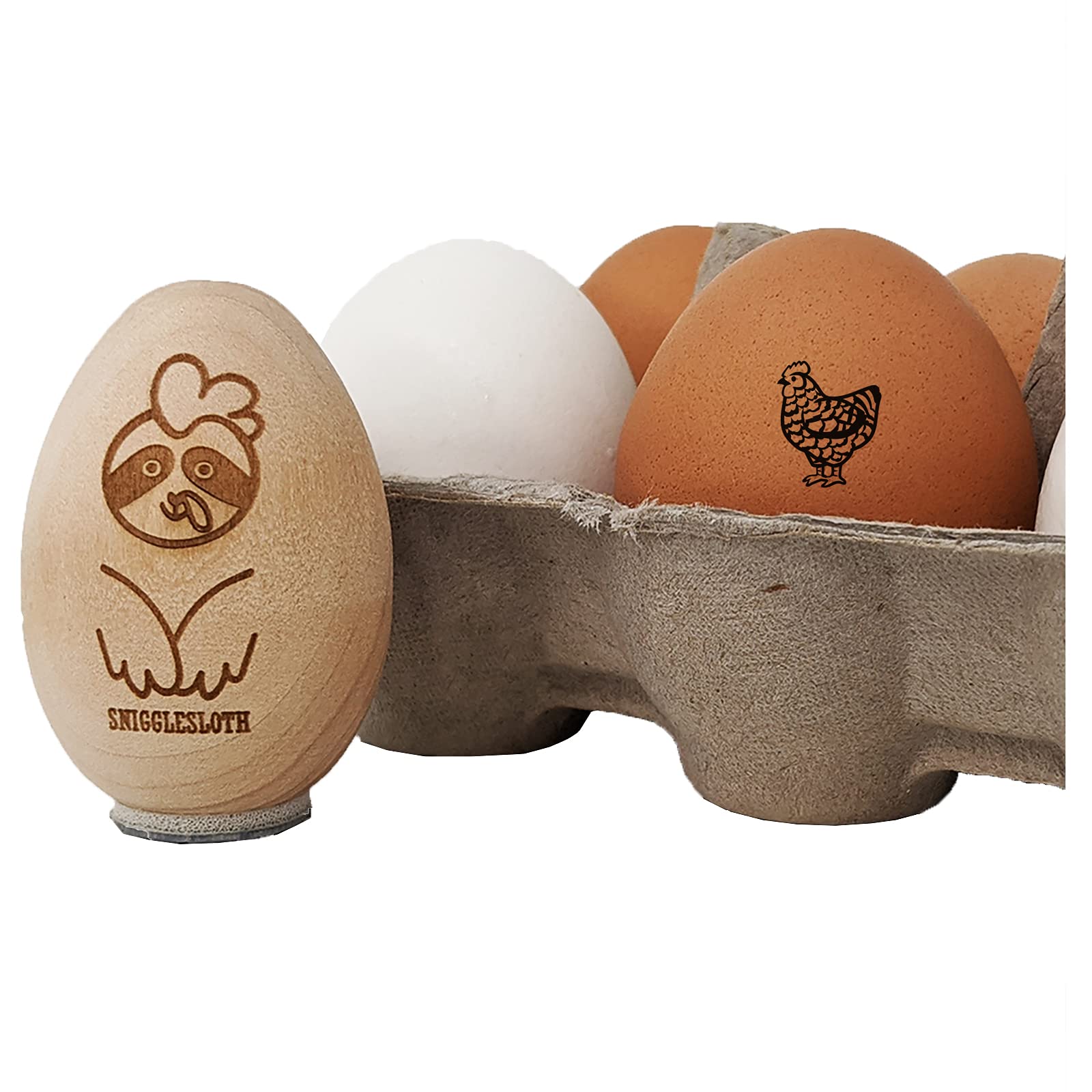 Barred Plymouth Rock Chicken Egg Rubber Stamp - 3/4 Inch Small for DIY Crafts, Scrapbooking & Card Making