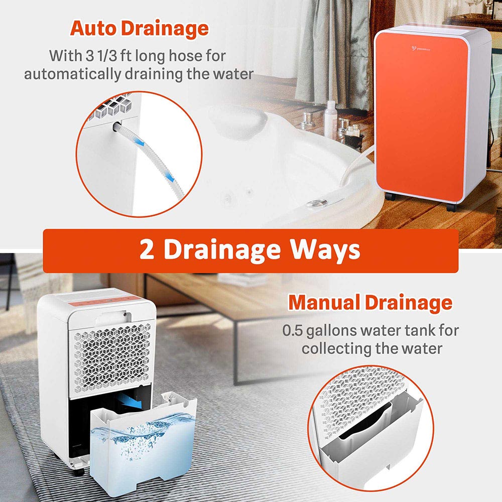 TheLAShop 24 Pint Quiet Dehumidifier with 2 Fan Speeds - Covers 2,700 sqft for Home, Basement, Bedroom & Office Moisture Control