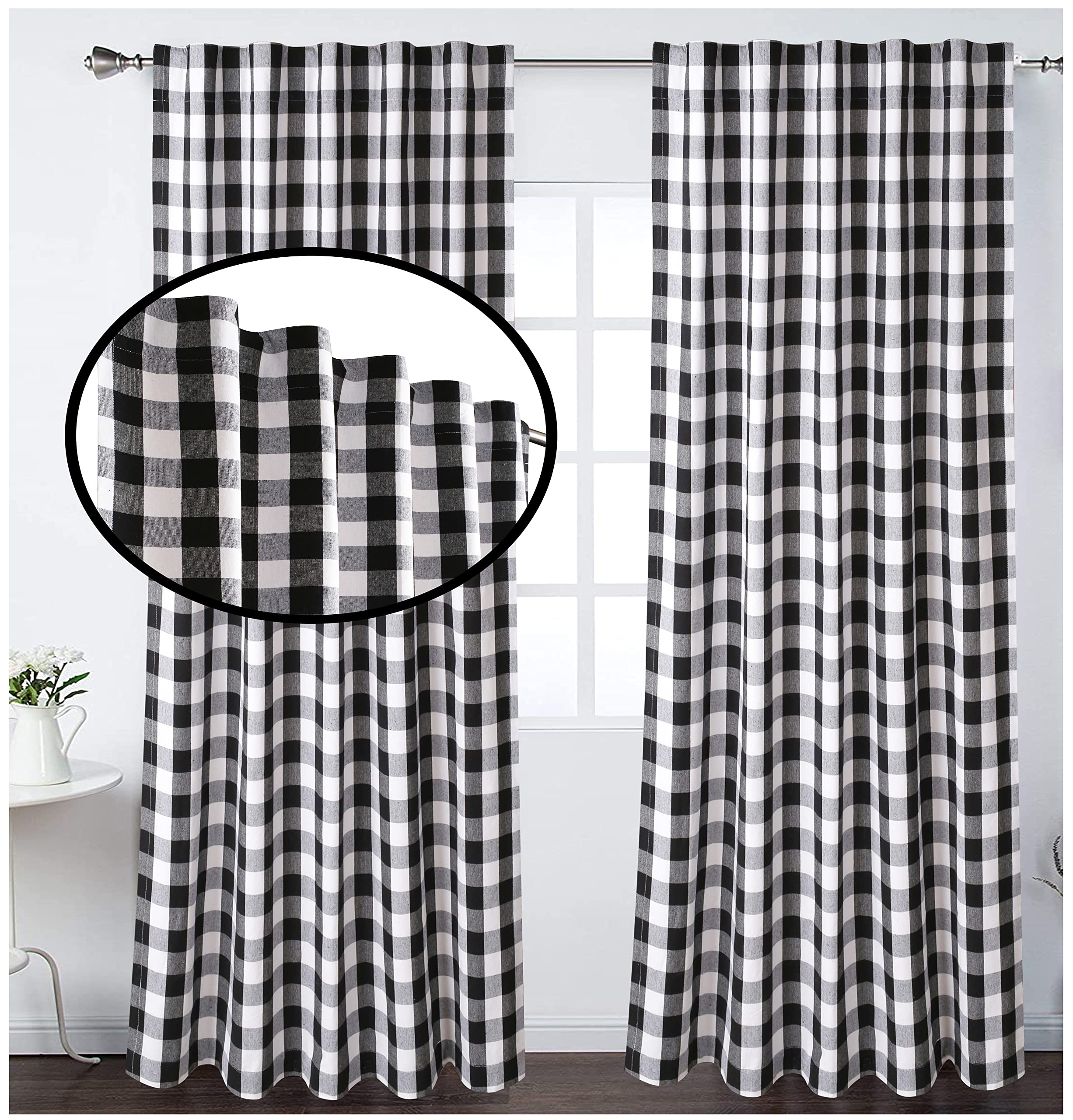 Buffalo Plaid Cotton Curtains 50
