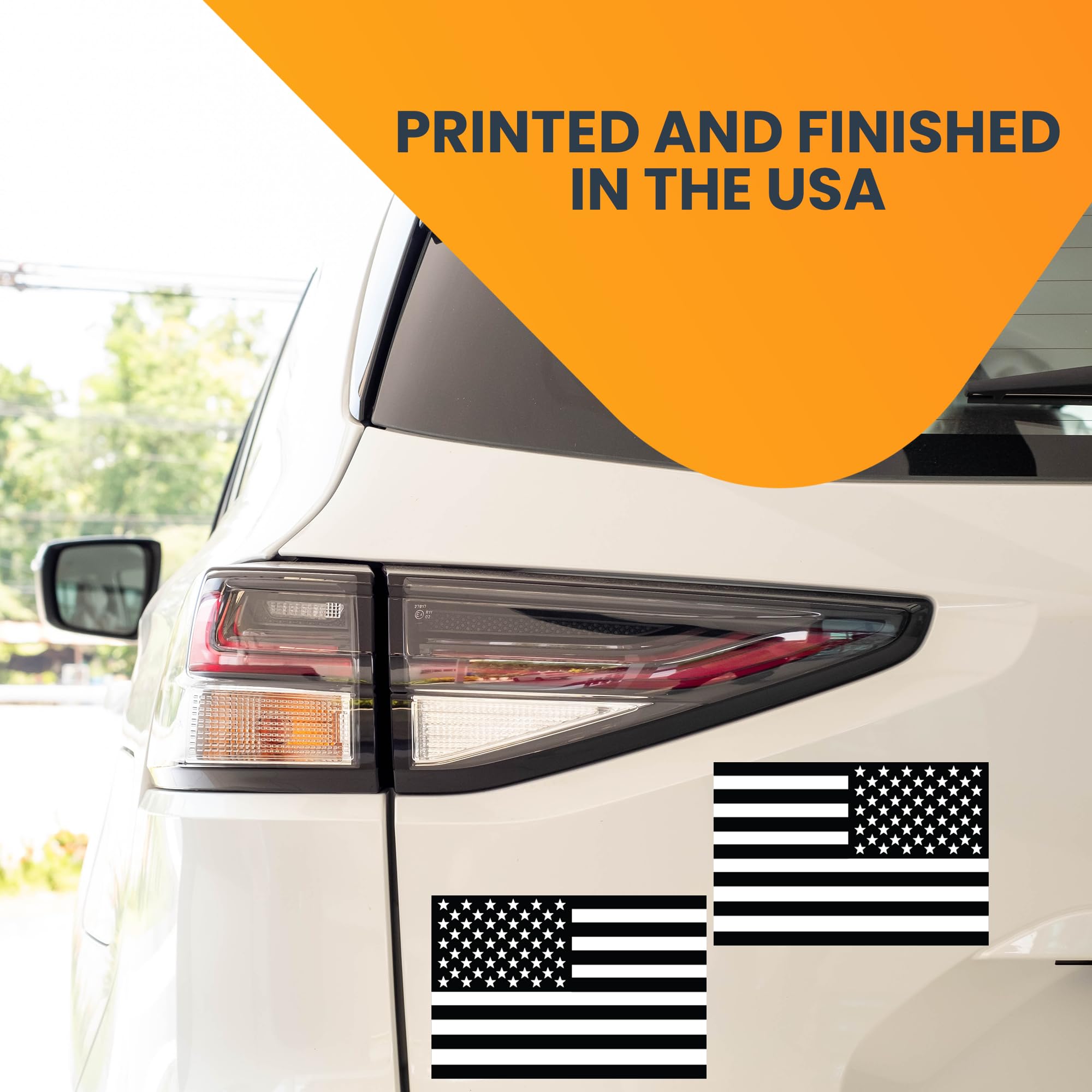 Black and White American Flag Car Magnet Decal - Heavy Duty 4x6 Inch Automotive Magnets (2 Pack) for Car, Truck & SUV | Patriotic Vehicle Accessories for Road Trips, Parades & Everyday Driving