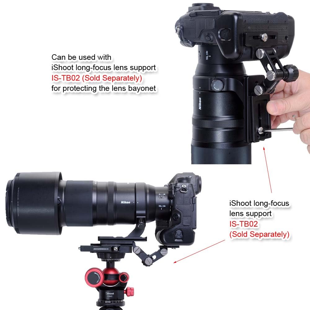 iShoot Lens Collar Tripod Mount Ring for Nikon Nikkor Z 180-600mm F5.6-6.3 VR Lens - Arca-Swiss Compatible Quick Release Plate - Professional Lens Support Bracket for Wildlife & Sports Photography