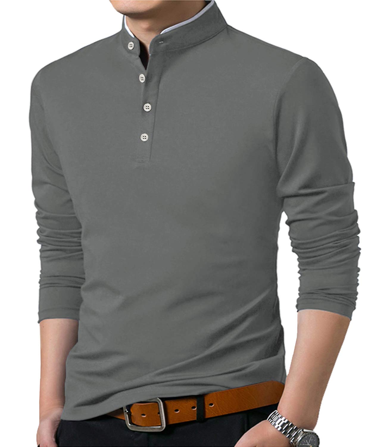 YTD Men's Summer Slim Fit Solid Color Short Sleeve Polo Casual T-Shirt - Breathable & Stylish for Outdoor Activities, Golf & Casual Wear