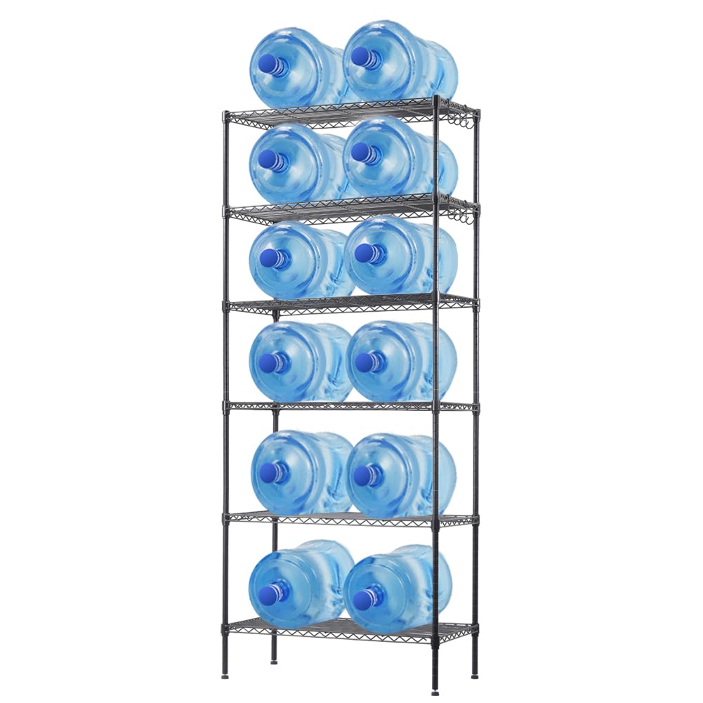 Clucycia 2-in-1 Adjustable 6-Tier Wire Shelving Unit - Convertible to 3-Tier Shelves (29.52