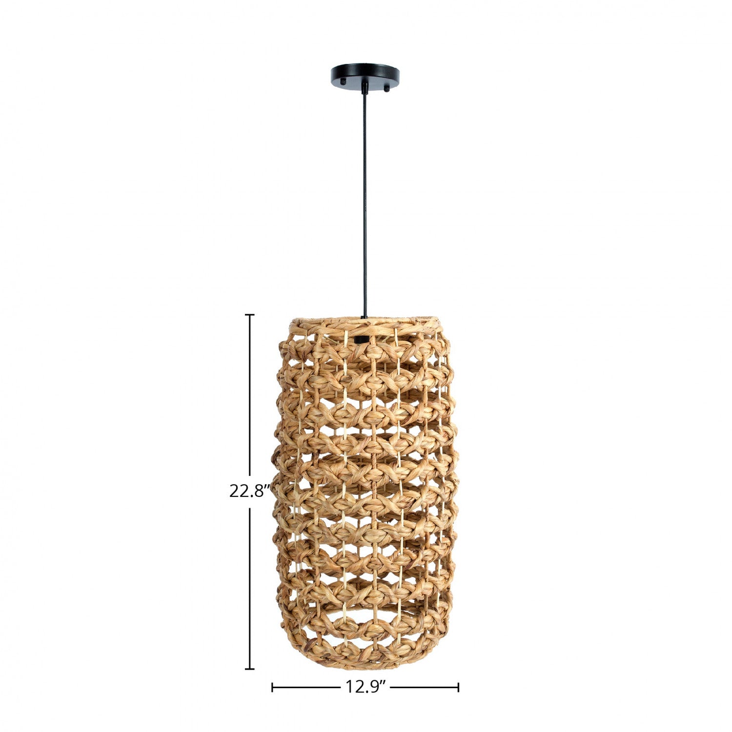 Aubriche Long Chandelier - Natural Crystal Pendant Light Fixture for Dining Room, Living Room & Bedroom | Elegant Home Decor Lighting
