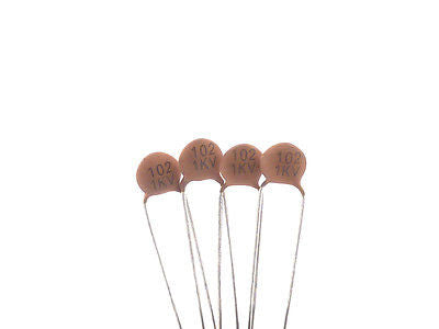 0.001μF (102) Ceramic Disc Capacitor - High Voltage, Low Loss for Audio Circuits, Power Supplies & DIY Electronics