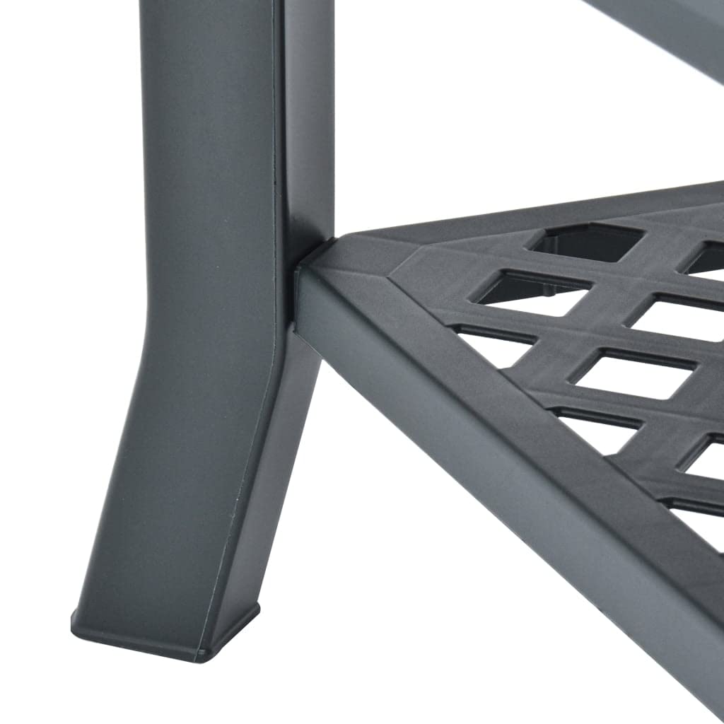 Modern Green Plastic Coffee Table with Storage Shelf - 35.4