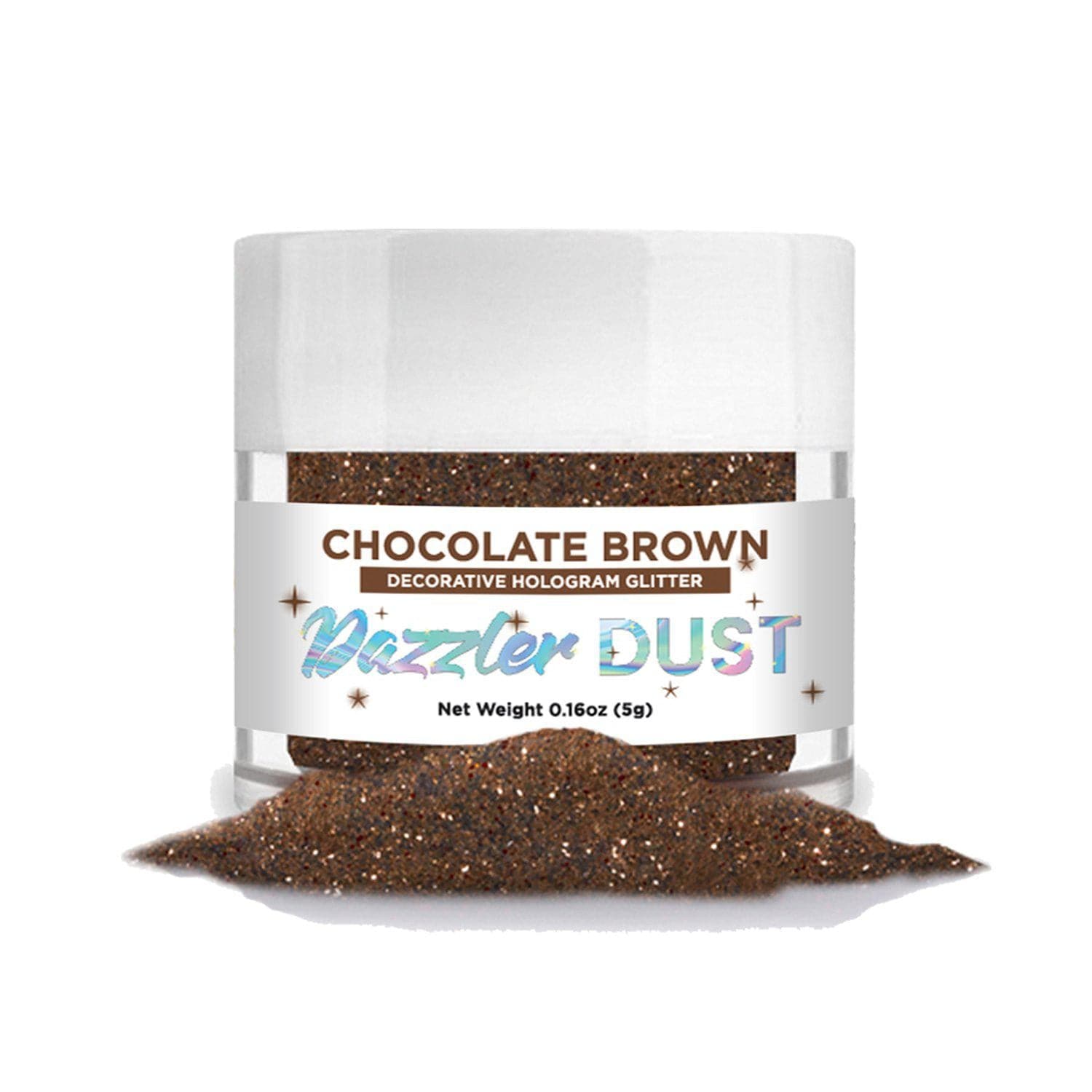 Premium Chocolate Brown Dazzler Dust® - 5 Gram Cosmetic Glitter Jar for Face, Body & Nail Art - Perfect for Makeup, Festival Looks & DIY Crafts