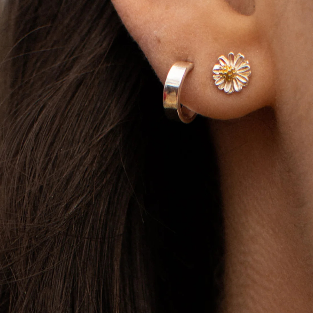 Estella Bartlett Mini Wildflower Earrings - Silver Plated Hypoallergenic Stud Earrings for Women | Perfect for Everyday Wear, Gift Giving & Special Occasions