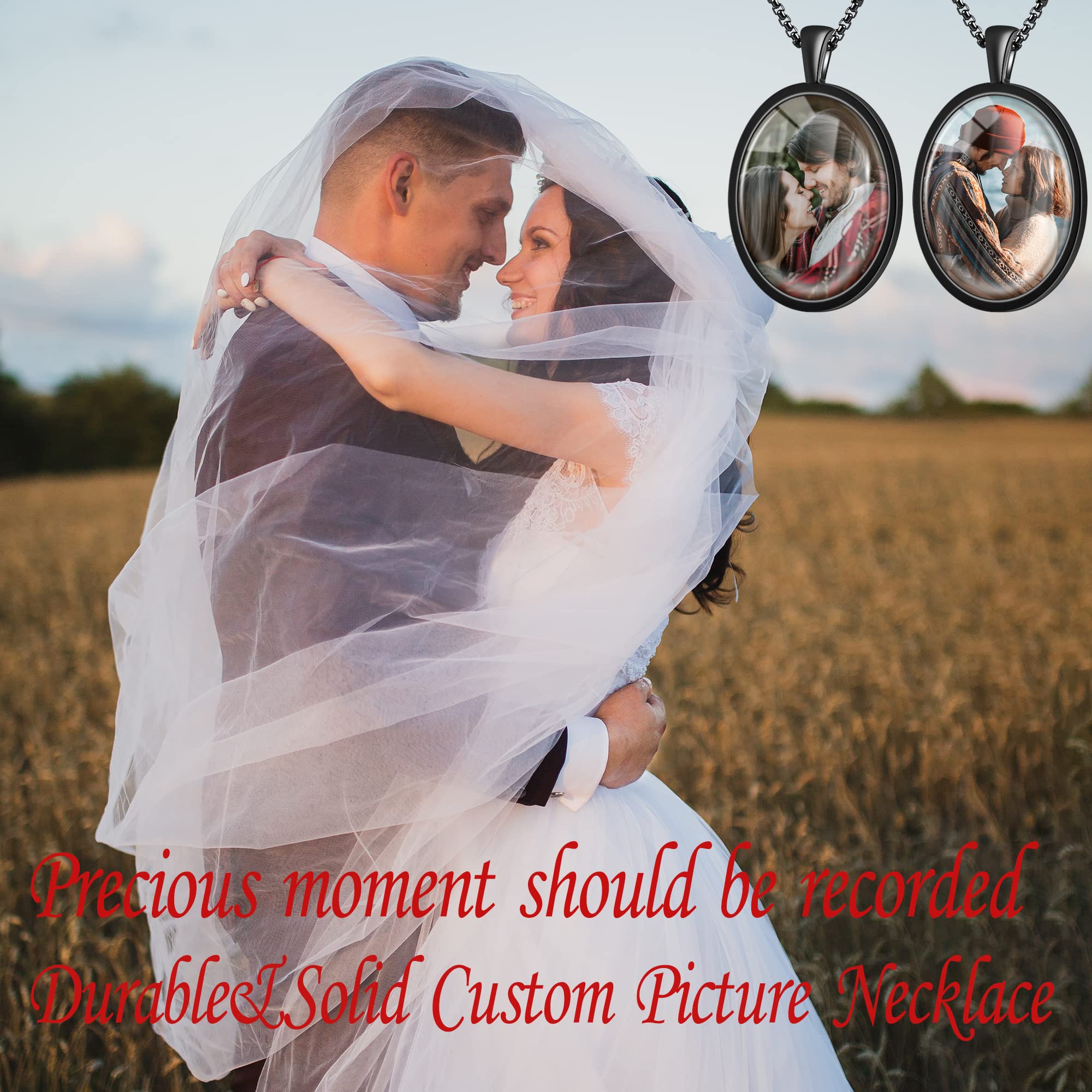 Customized Double-Sided Photo Necklace for Women & Men - Personalized Picture Pendant with Memory Photos - Meaningful Jewelry Gift for Anniversary, Valentine's Day & Birthday - Perfect for Couples, Parents & Loved Ones
