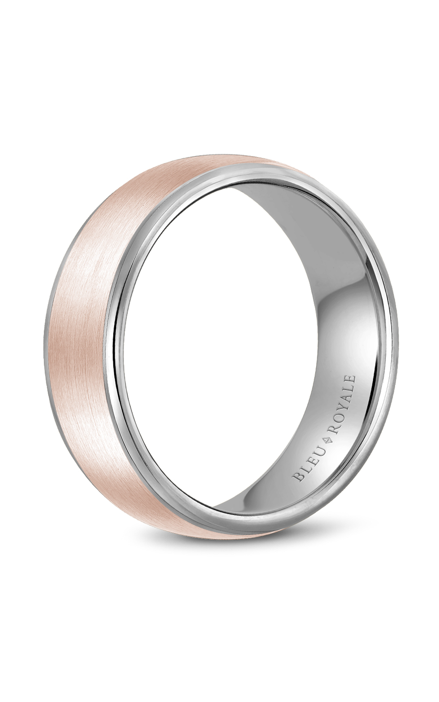 Bleu Royale Men's Wedding Band Ring RYL 058RW75 - 14K White Gold Diamond Ring for Groom, Engagement & Anniversary Gift - Perfect for Weddings, Proposals & Special Occasions