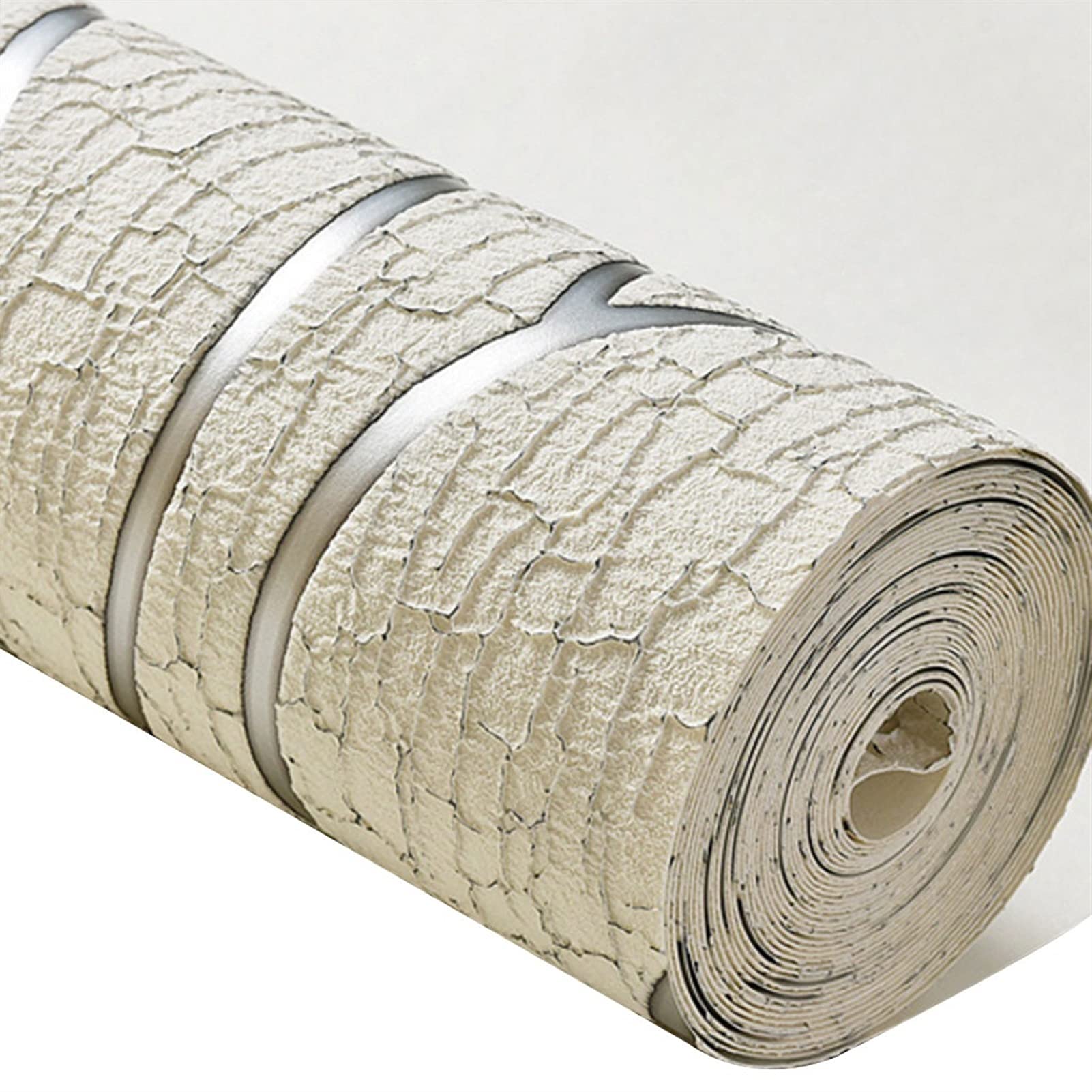 3D Suede Wallpaper - Modern Relief Thickened Non-Woven Wall Sticker for Cafe, Clothing Store & Restaurant Decor (Off-White) | Perfect for Commercial Spaces & Home Interior Design