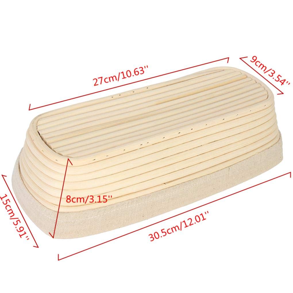 12 Inch Oval Banneton Brotform - Natural Rattan Bread Proofing Basket with Liner for Sourdough, Artisan Bread Baking - Perfect for Home Bakers & Professional Bakeries
