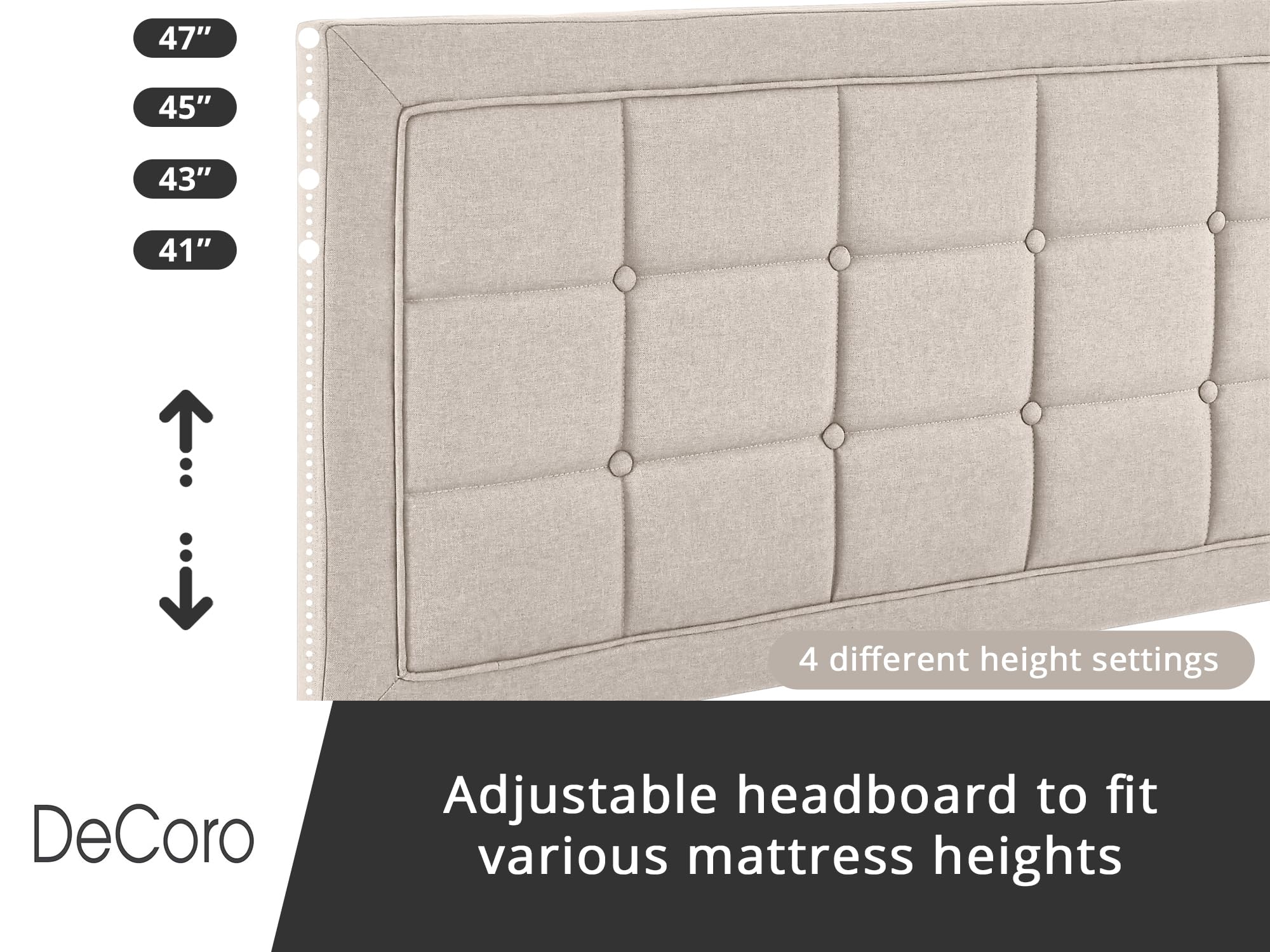 Mornington Upholstered Wood Platform Bed Frame - Full/Queen Size with Linen Fabric - Sturdy Support for Mattress - Perfect for Master Bedroom, Guest Room & Apartment Sleeping