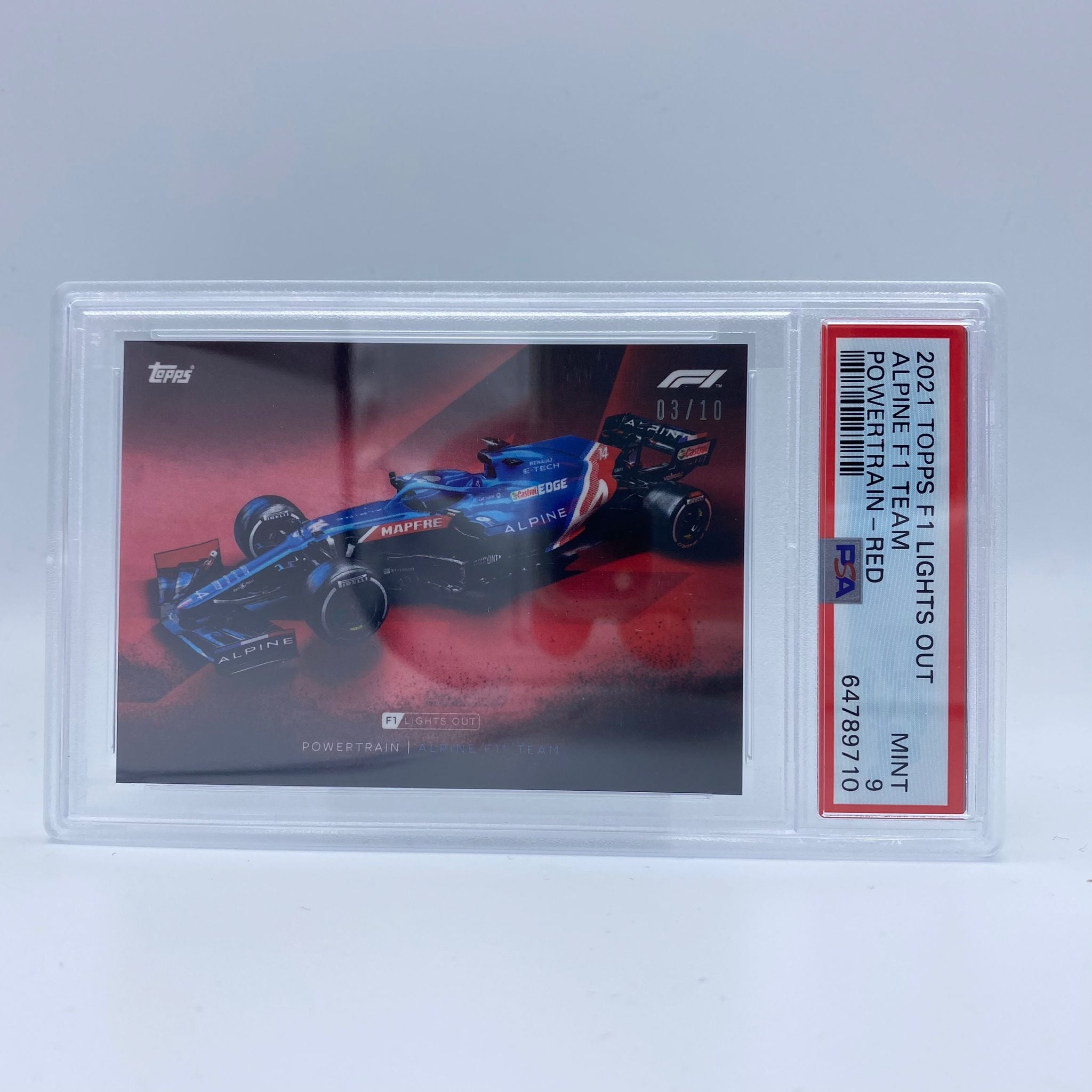 PSA 9 Graded 2003 Alpine F1 Team Powertrain Red Parallel Racing Card - Perfect for F1 Collectors, Sports Memorabilia Displays & Racing Enthusiasts