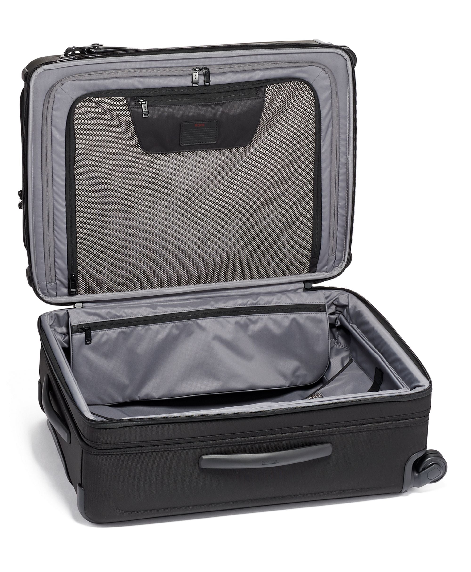 Tumi Alpha Short Trip Expandable 4-Wheeled Carry-On Luggage - Medium Size Spinner Suitcase for Business Travel & Weekend Getaways | Durable Lightweight Packing Case with Smooth Rolling Wheels