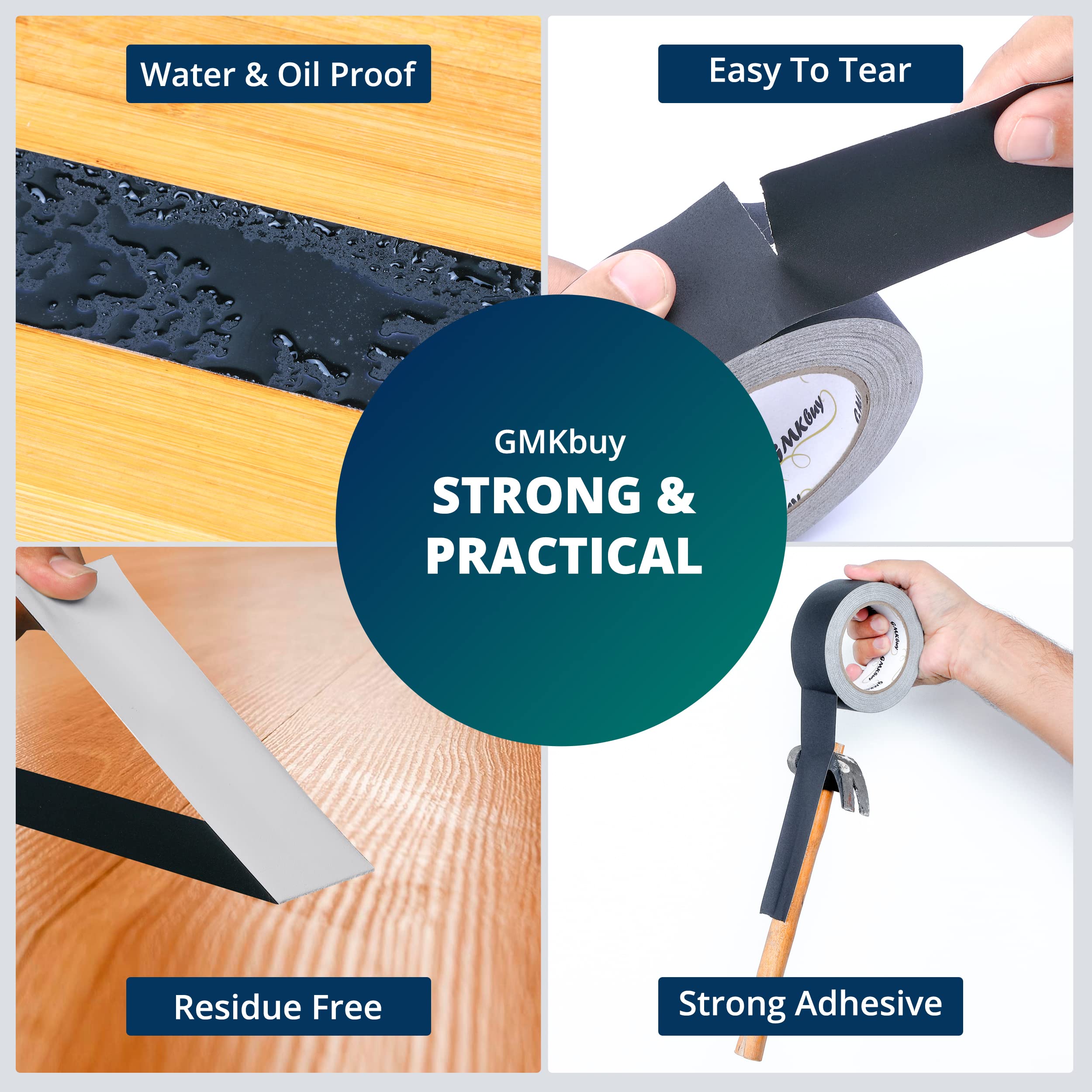2 in x 30 Yd Heavy Duty Black Gaffers Tape - Non-Reflective, Easy Tear, Waterproof Matte Cloth Tape for Photography, Filming, Stage Production & DIY Projects - Perfect for Backdrops, Cable Management and Equipment Securing