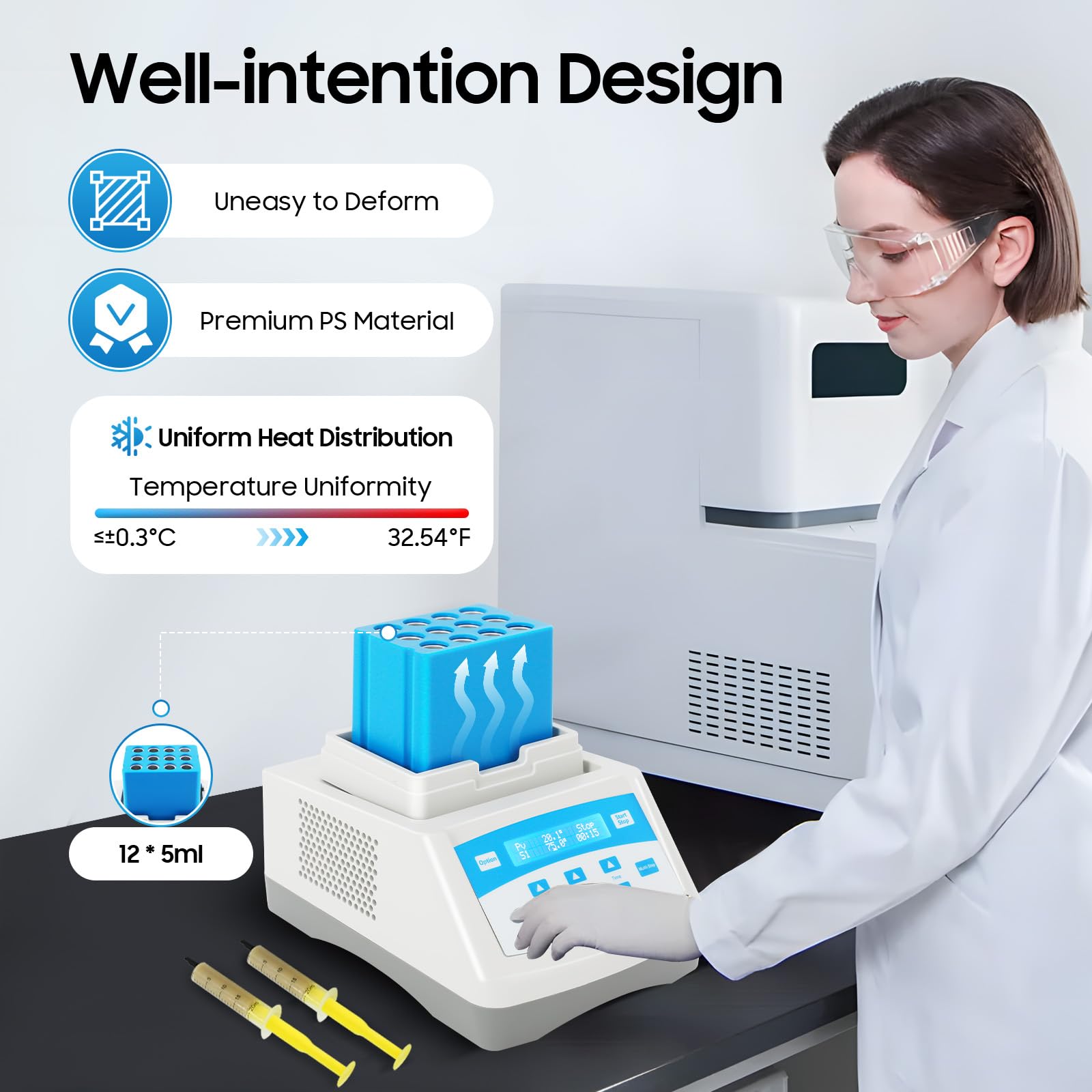 Portable PRP PPP Gel Heating Machine - 110V Digital Display Bio Filler Gel Maker with Auto Start, 12x5ml Capacity for Sample Storage & Chemical Reactions | Perfect for Medical Labs, Beauty Salons & Research Facilities