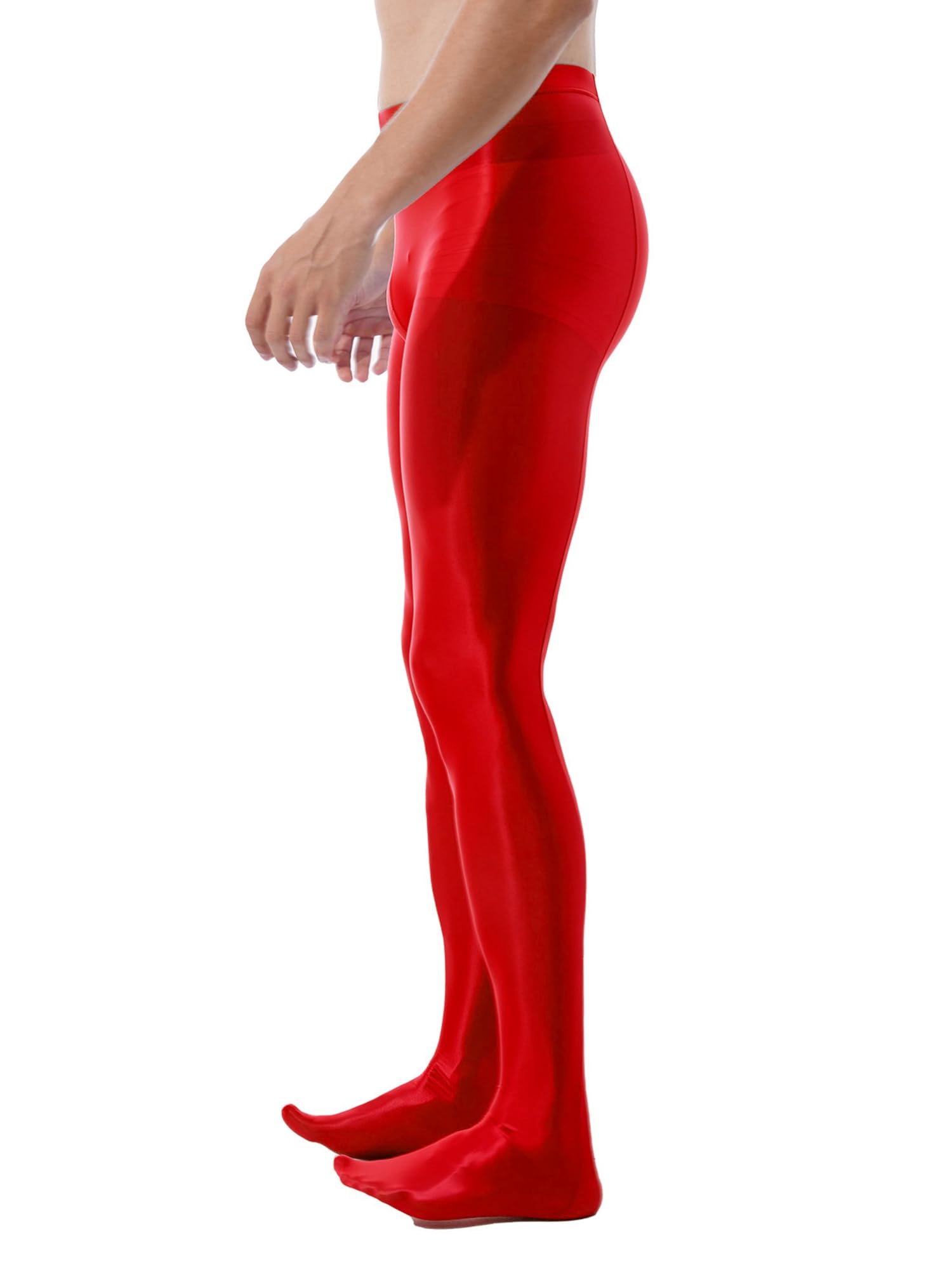 iiniim Men's Ultra Shiny Oil Glossy Pantyhose - High Elastic Opaque Tights & Stockings for Sexy Legwear | Perfect for Cosplay, Nightlife & Fashion Outfits