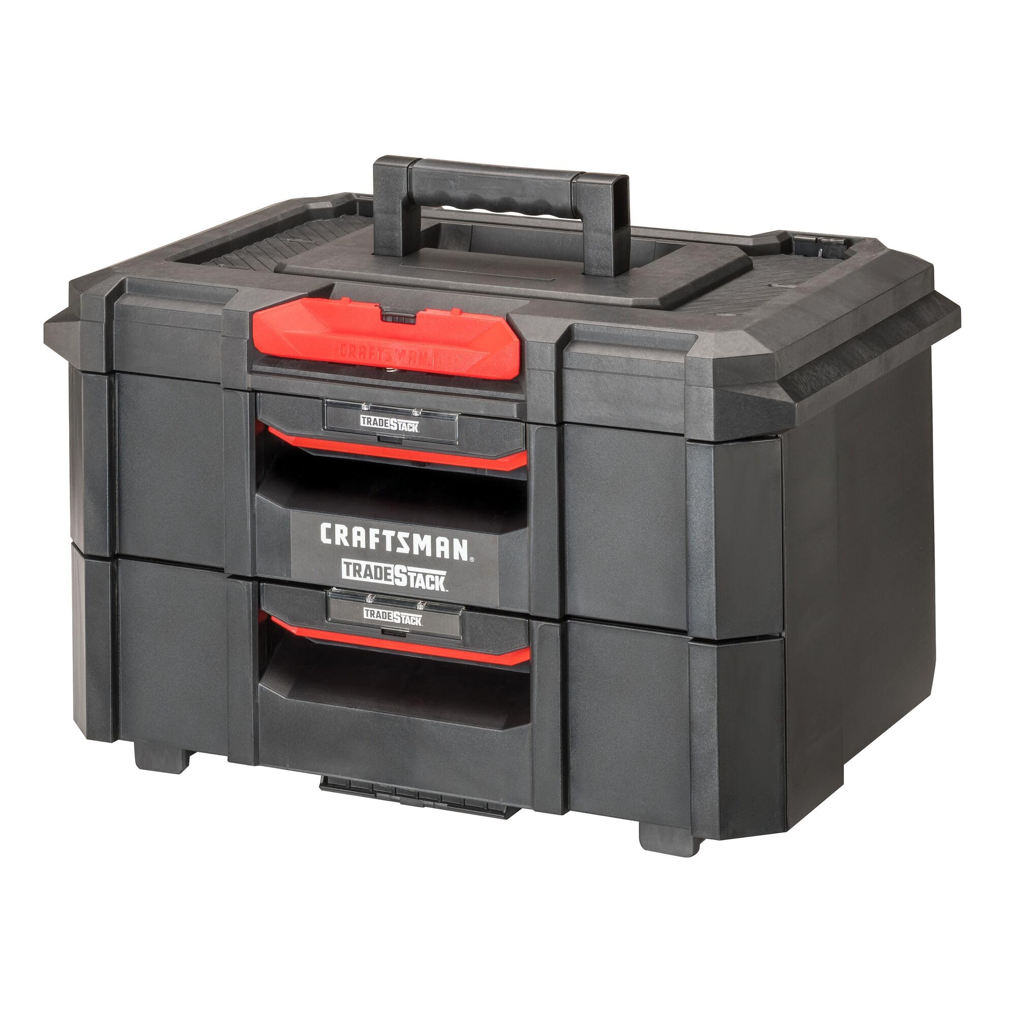 CRAFTSMAN TRADESTACK Tool Box with 4 Drawers - Heavy Duty Steel Tool Organizer & Storage Unit (CMST21404) - Perfect for Garage, Workshop, and Job Site Organization