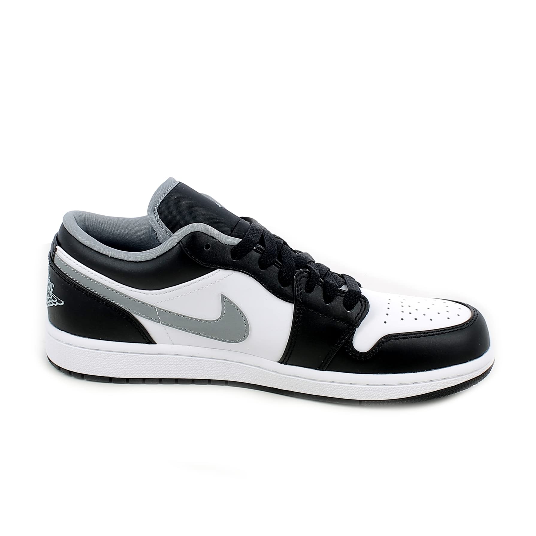 Men's Air Jordan 1 Low Sneakers - Black/Particle Grey (553558-040) - Size 9.5 | Basketball Shoes for Men, Casual Streetwear & Gym Training