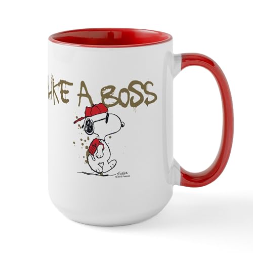 White/Red Inside - Peanuts Snoopy Like A Boss Large Mug
