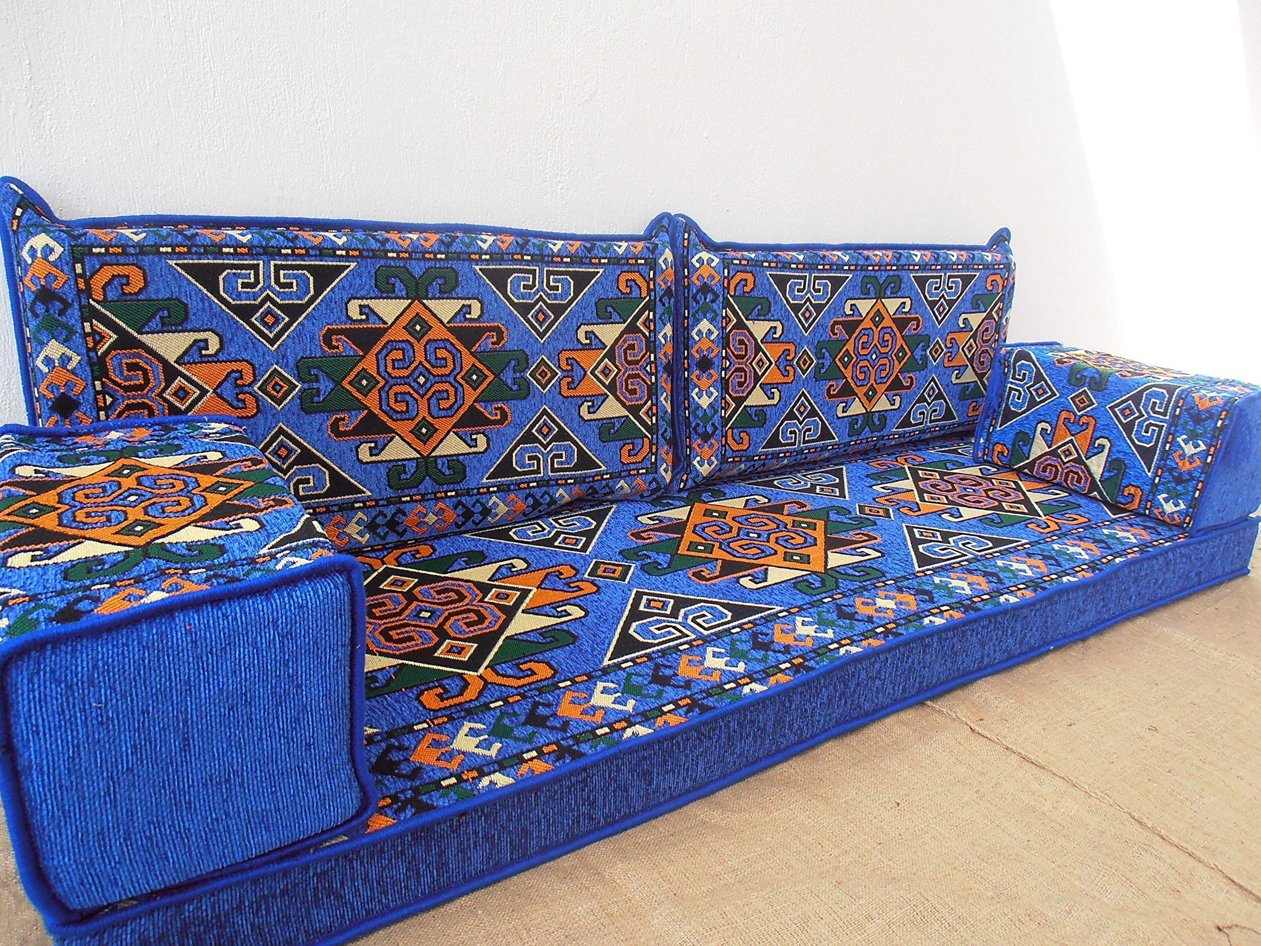Premium Arabic Majlis Sofa Set - Oriental Floor Seating Couch with Cushions for Jalsa & Traditional Gatherings | Comfortable Low-Profile Furniture for Living Rooms, Lounges & Cultural Events
