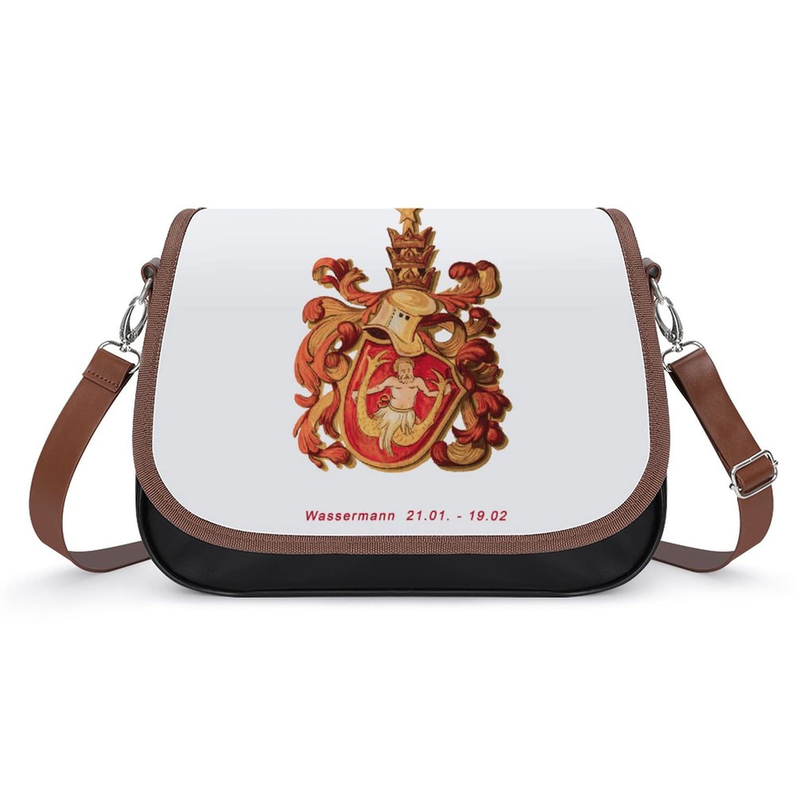 Women's Medium Crossbody Bag - Printed Floral Shoulder Messenger Satchel Purse for Everyday Use, Work & Travel | Aquarius Design in Red