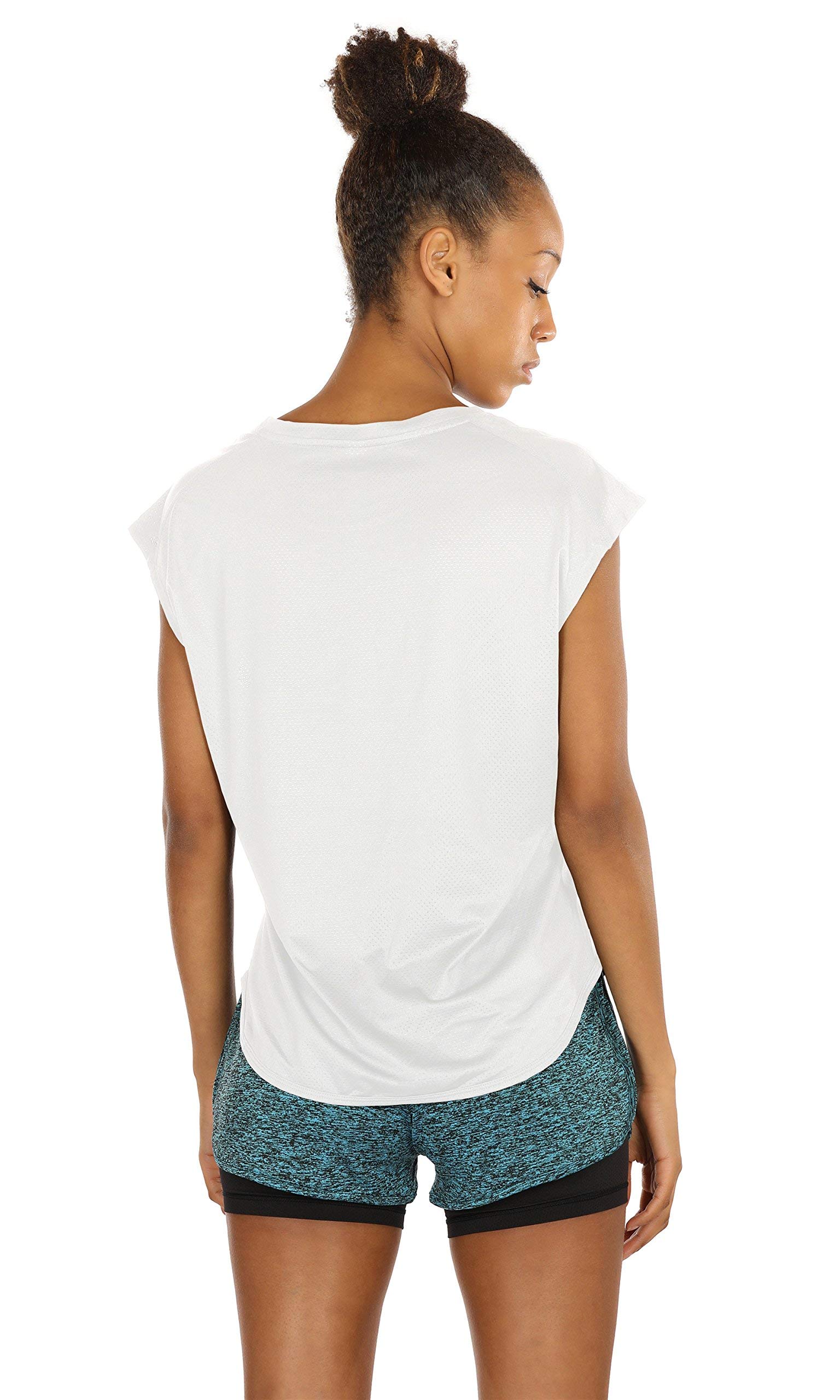 ICY ZONE Women's Workout T-Shirt - Breathable Fitness Top for Gym, Yoga, Running & Exercise | Cap Sleeve Activewear for Women | Perfect for Workouts, Training & Casual Wear