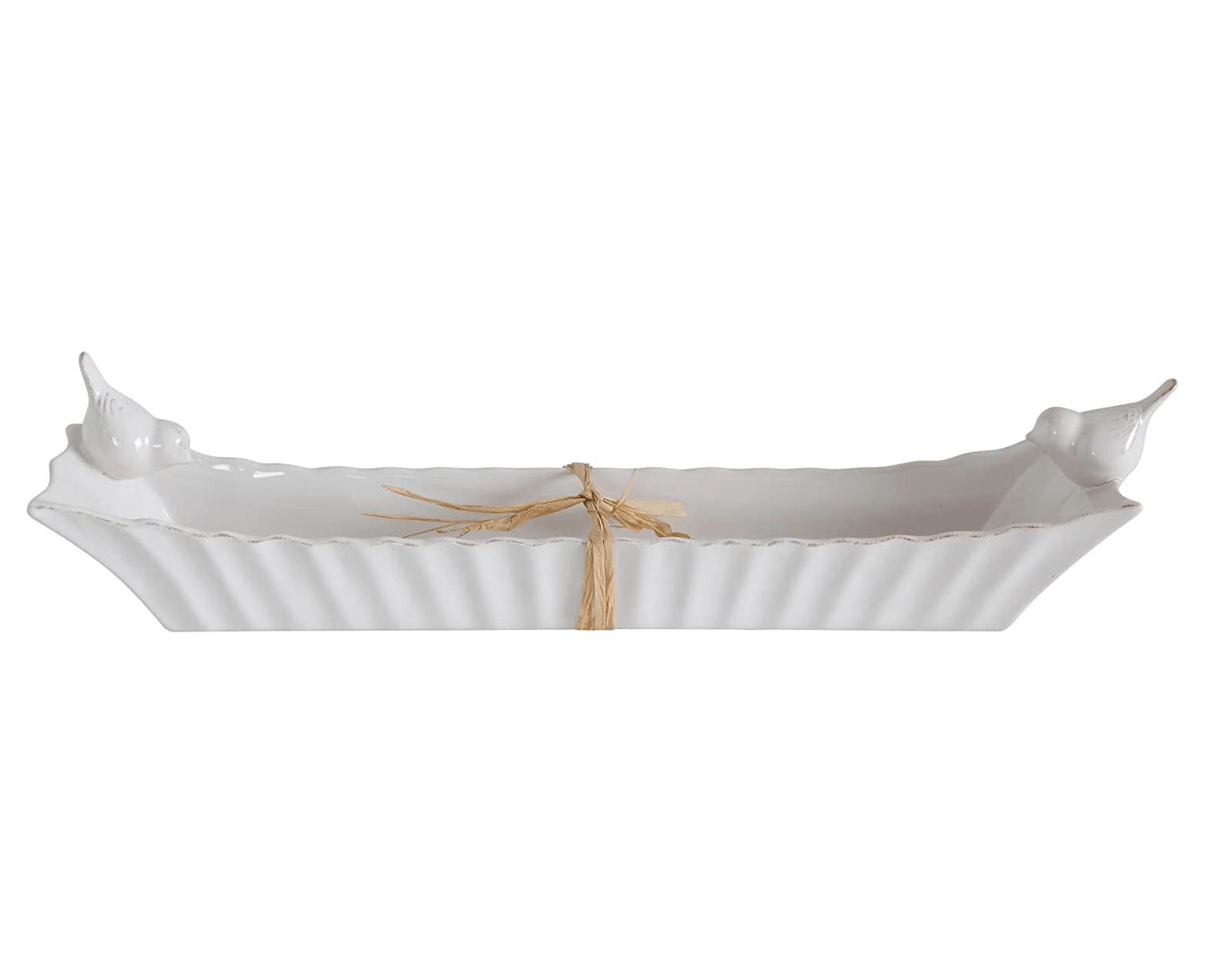 Elegant Ceramic Cracker Dish with Hand-Painted Bird Design - Perfect for Serving Snacks, Appetizers at Parties, Picnics & Home Entertaining