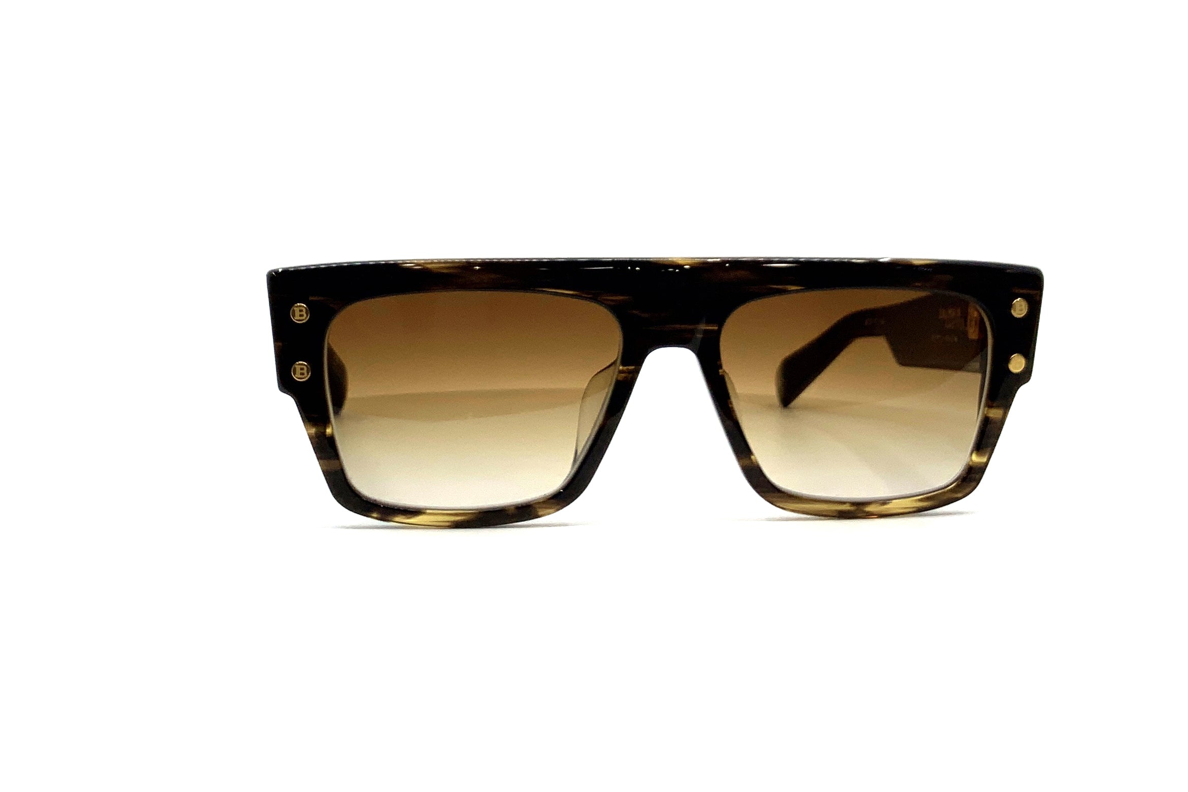 Balmain B III Sunglasses - Brown & Gold Aviator Style for Men & Women | UV Protection, Luxury Fashion Accessory for Outdoor, Driving, and Travel