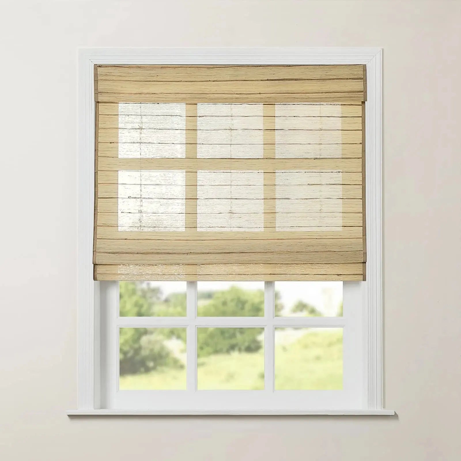 Rae Natural Ramie Jute Woven Wood Window Shades - Series M | Eco-Friendly Bamboo Blinds for Living Room, Bedroom & Office | Light Filtering & UV Protection