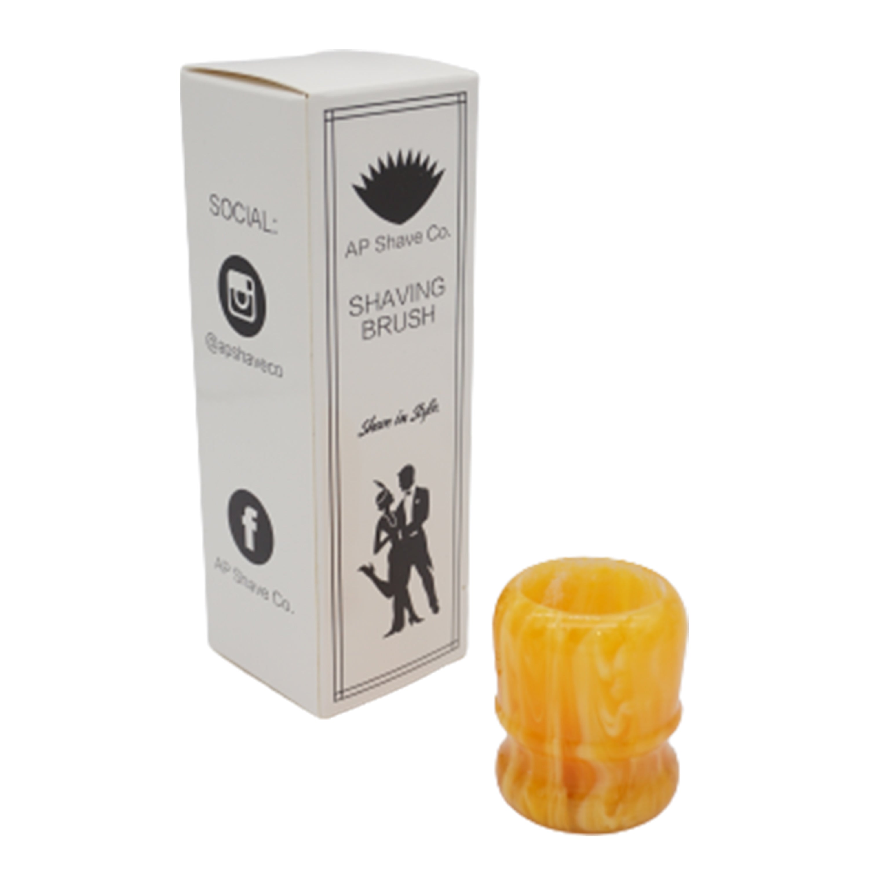 Premium Amber Handmade Shaving Brush Handle for 24mm & 26mm Knots - Luxury Wet Shaving Accessory for Men's Grooming & Barber Shop Use