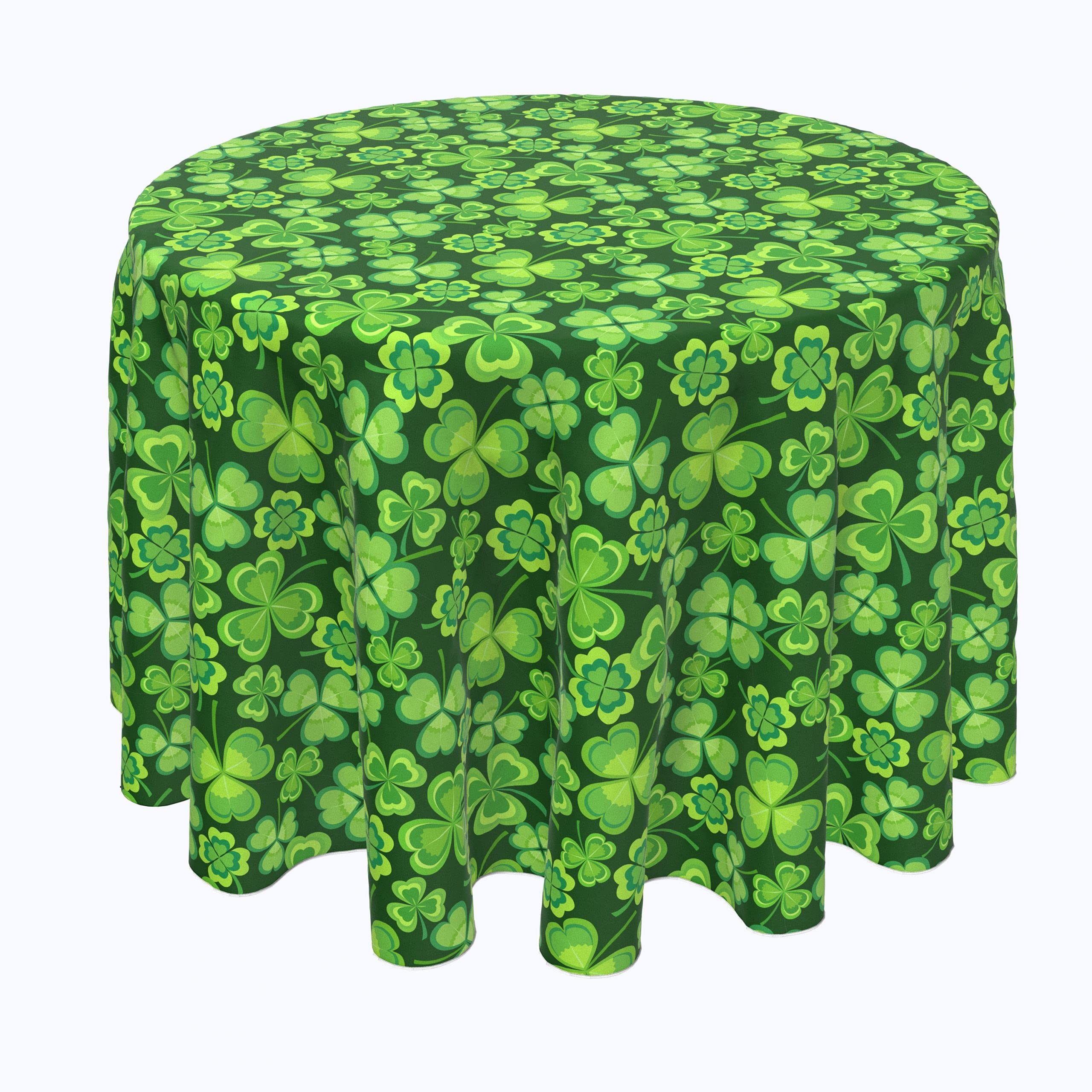 Machine Washable 100% Milliken Polyester Tablecloths, Table Runners & Napkins - Spring Cartoon Clovers Design (120