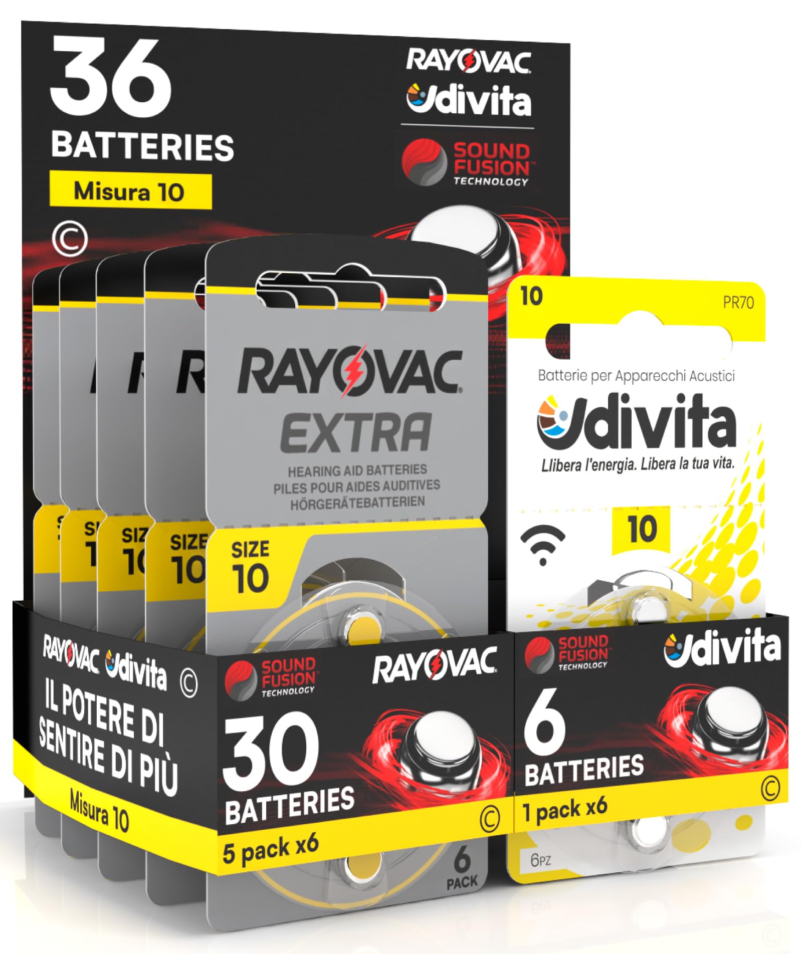 Rayovac Extra Advanced 10-30 Batteries + 6 x 36 Household Batteries - Long Lasting Power for Acoustic Devices, Toys, Flashlights & Home Electronics - Bulk Pack for Everyday Use
