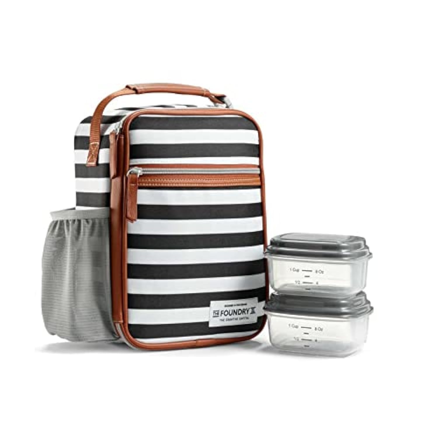 Fit & Fresh Foundry Insulated Lunch Bag with 2 Reusable Food Containers - Leakproof Mini Cooler for Work, School, Picnics & Outdoor Activities | BPA-Free Lunch Box for Office, College & Travel