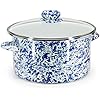 6 Quart Stainless Steel Stock Pot with Lid - Ocean Swirl Design for Soups, Stews & Pasta - Perfect for Home Cooking & Professional Kitchens