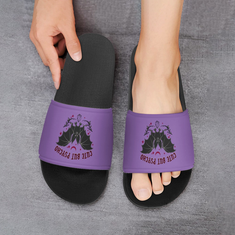 Stylish Cute But Psycho PVC Sandals for Women - Trendy Summer Beach Slides - Perfect for Pool Parties, Vacations & Casual Outings