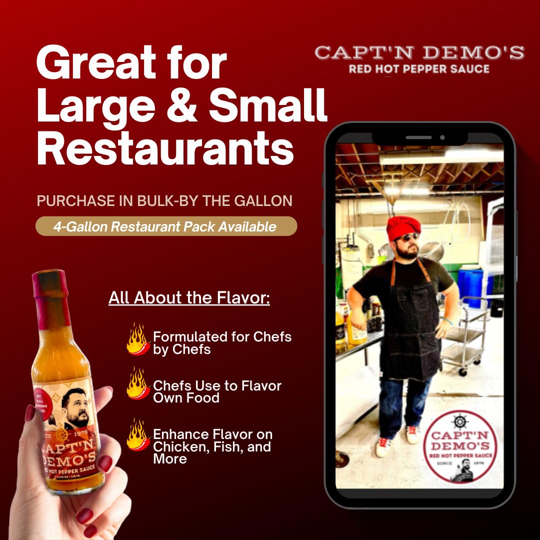 CAPTAIN DEMO's DOUBLE TRUFFLE Red Hot Pepper Sauce - 2 Bottle Pack with Free Travel Bottle | Gourmet Hot Sauce with Black & White Truffles | Perfect Garlic Flavor & Hot Honey Heat | Ideal for Pizza, Wings & Gourmet Cooking