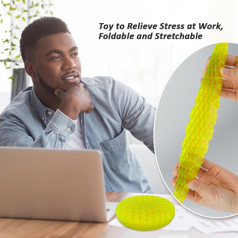 3D Elastic Mesh Fidget Worm Toy - Stretch & Squeeze Sensory Slug for Stress Relief, Anxiety & Focus - Fun Sensory Toys for Kids & Adults - Perfect for Office, Classroom & Home Use (4.72 Inch)