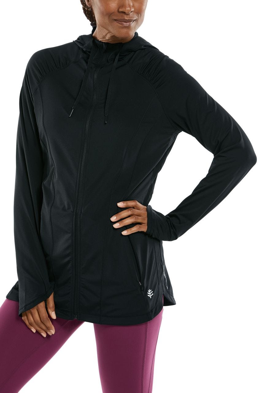 Women's Astir Full Zip Jacket - Lightweight Waterproof Windbreaker for Hiking, Running & Outdoor Activities | Black
