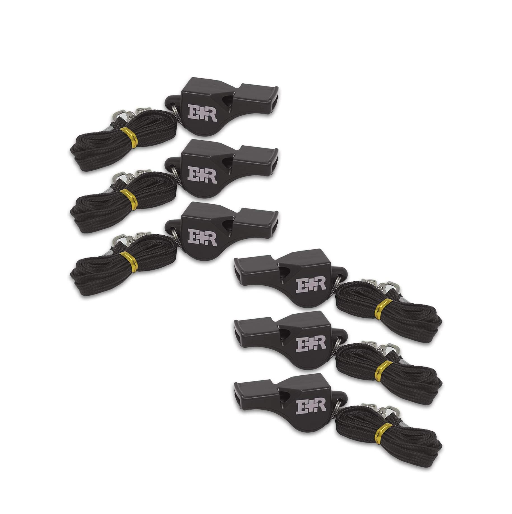 Safety Whistle with Lanyard - Loud Emergency Whistle for Hiking, Running & Outdoor Activities - Black