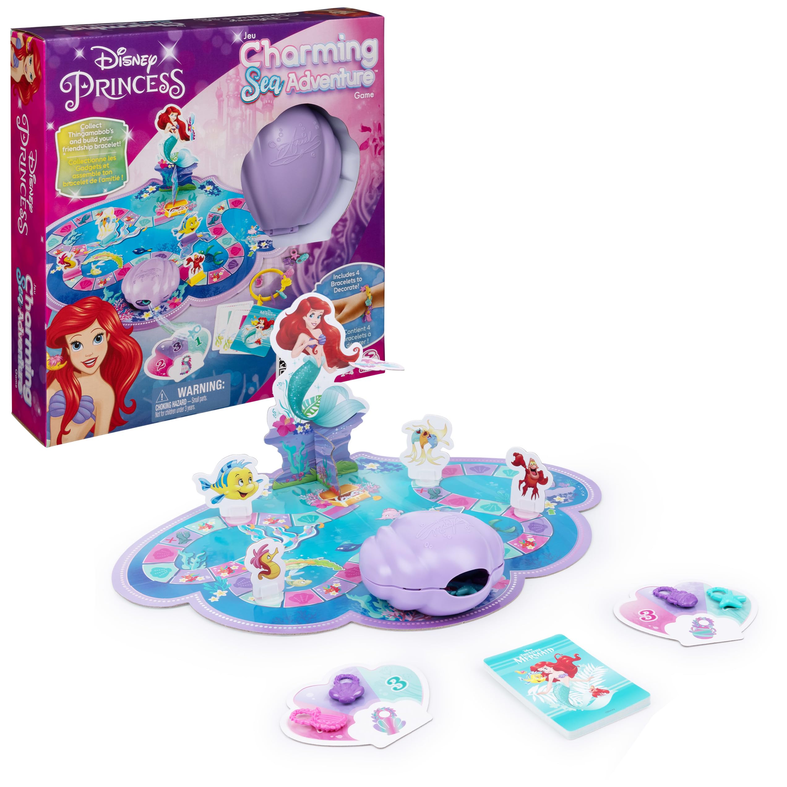Disney Princess Little Mermaid Game for Kids - Charming Sea Adventure, Ages 4+ (2-4 Players) | Family Board Game Night