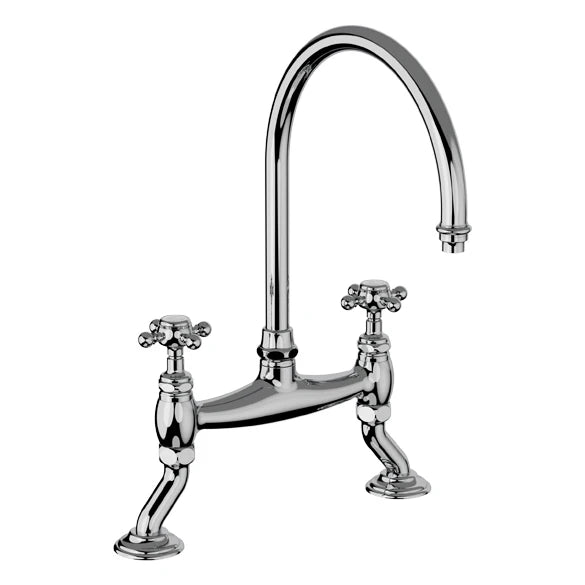 Horus Julia 2-Hole Swan Neck Kitchen Faucet - Modern Matte Black Pull-Down Sprayer for Sink, Perfect for Home & Restaurant Use