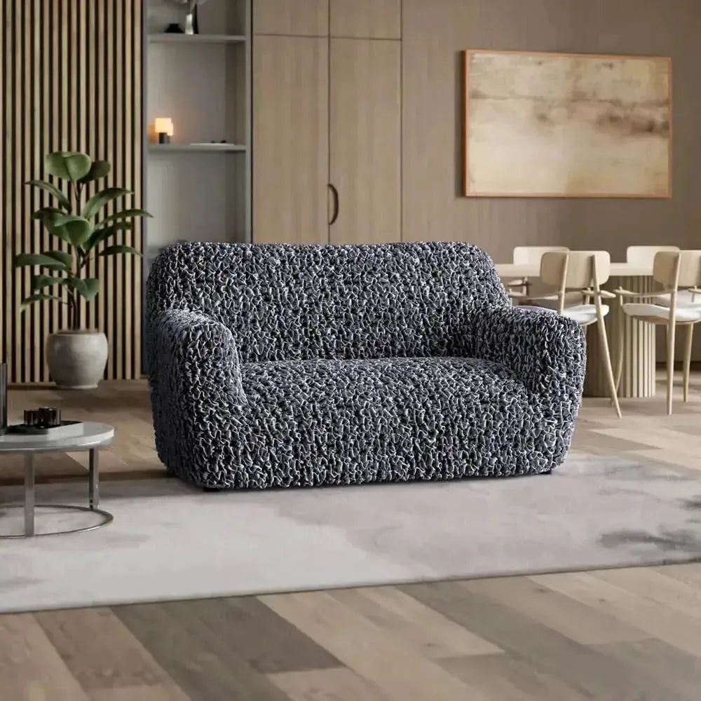 2 Seater Loveseat Slipcover - Fuco Velvet Collection | Soft Stretch Sofa Cover for Living Room, Bedroom & Office