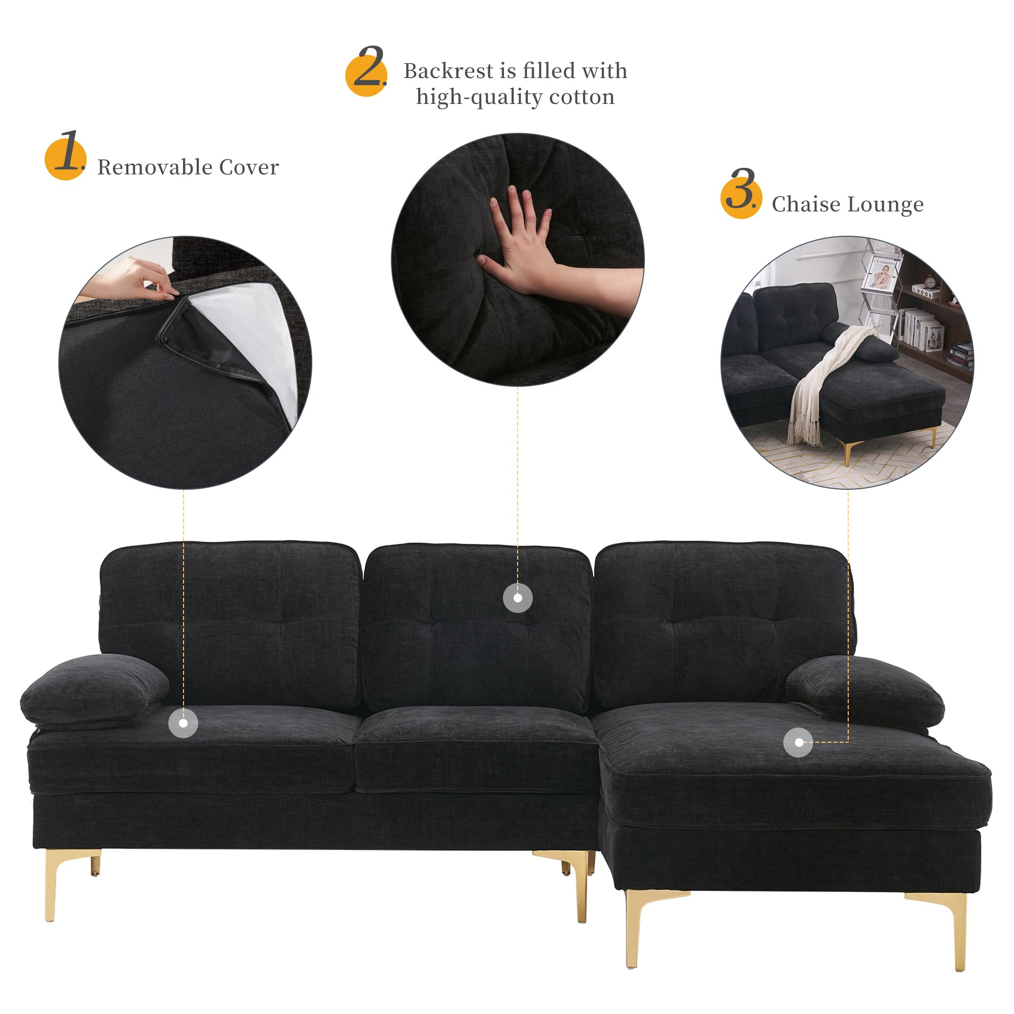 L-Shaped Sectional Sofa 85