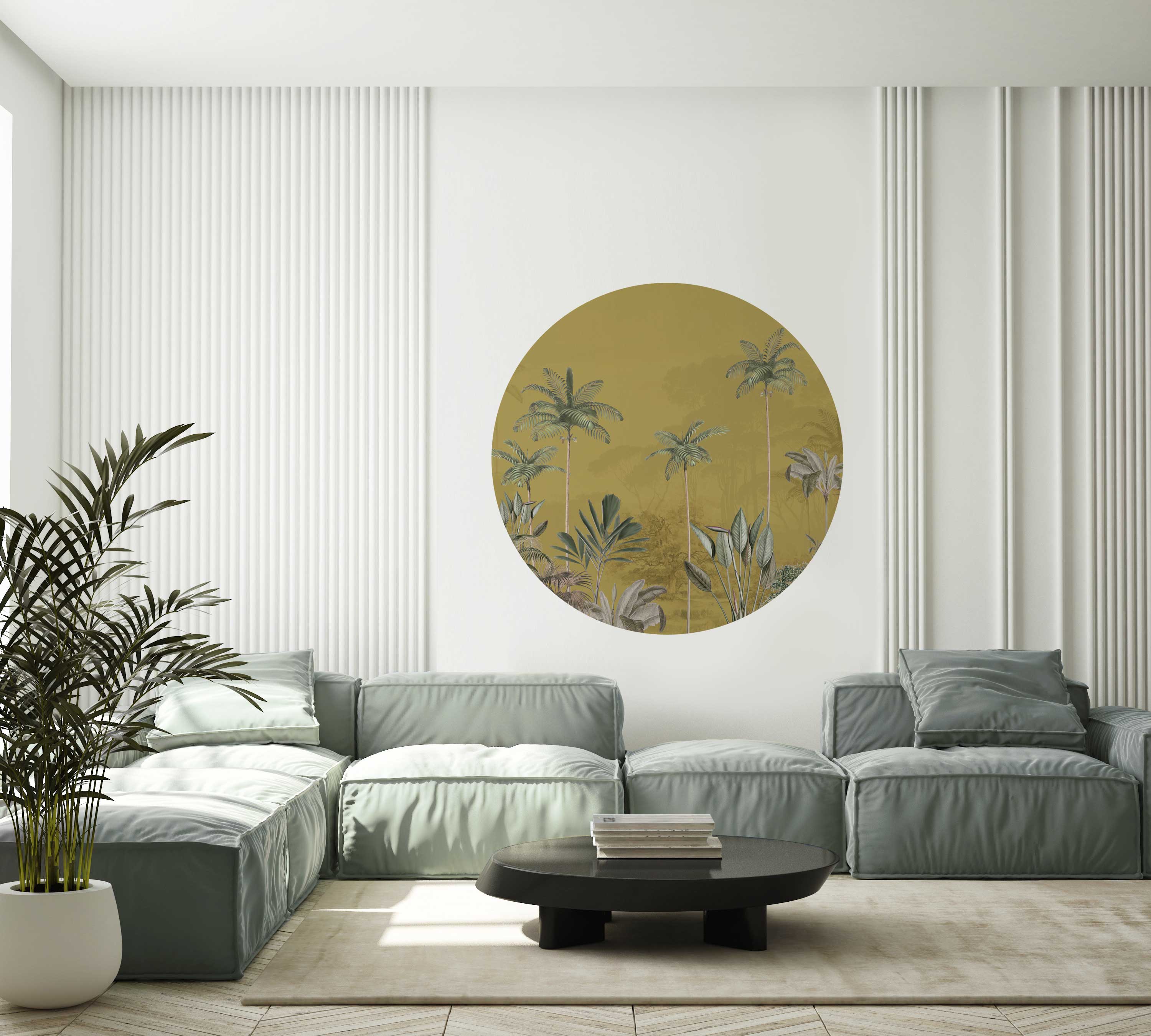Round Wall Sticker - Tropical Wilderness Design for Home & Office Decor | Perfect for Living Room, Bedroom, and Nursery Walls