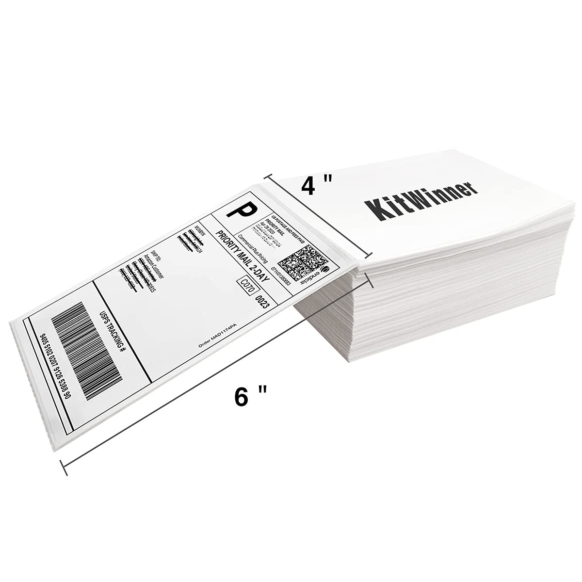 500PCS 4x6 Fanfold Thermal Direct Shipping Labels - Compatible with Thermal Label Printers - Self-Adhesive Sticker Paper for Ecommerce, Logistics & Package Shipping (500 Labels per Stack)