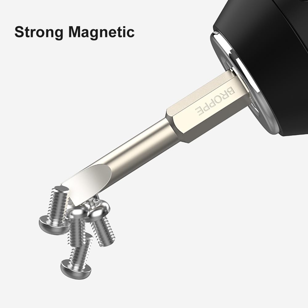 4 Pcs Magnetic Slotted Screwdriver Bit Set - 6 Inch Long 1/4 Inch Hex Shank (3mm/4mm/5mm/6mm) for Home Repair, Furniture Assembly & DIY Projects